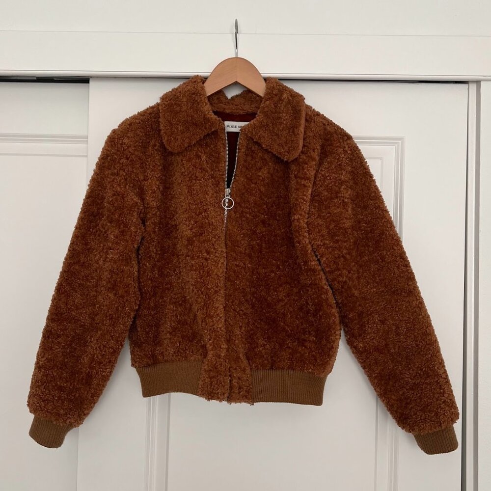 Pixie Market faux fur teddy jacket (pre-owned)